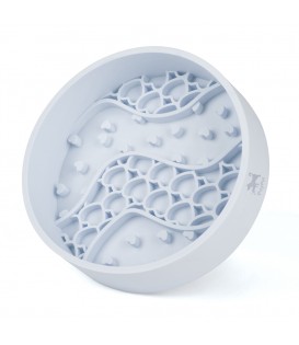 PoyPet Slow Feeder Dog Bowls,Silicone Puzzle Bowl for Slow Eating,Boredom and Anxiety Reducer,Suitable for All Breed Dogs,Blue