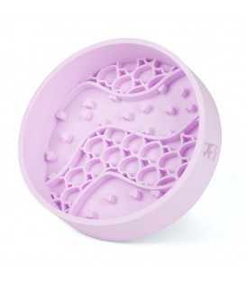 PoyPet Slow Feeder Dog Bowls,Silicone Puzzle Bowl for Slow Eating,Boredom and Anxiety Reducer,Suitable for All Breed Dogs,Purple