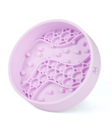 PoyPet Slow Feeder Dog Bowls,Silicone Puzzle Bowl for Slow Eating,Boredom and Anxiety Reducer,Suitable for All Breed Dogs,Purple