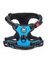 PoyPet No Pull Dog Harness Lockable- 3M Reflective - 2 Metal Front & Back Leash Hooks   ( Blue )