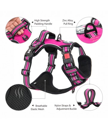 PoyPet [Upgrated] No Pull Dog Harness - 3M Reflective - [Release at Neck] ( Purple )