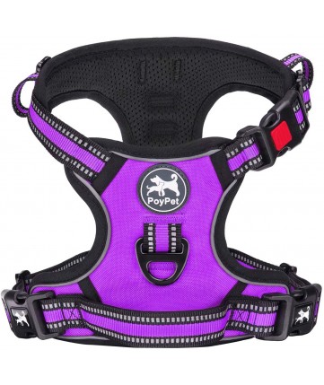 PoyPet [Upgrated] No Pull Dog Harness - 3M Reflective - [Release at Neck] ( Purple )