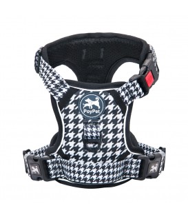 PoyPet  [Upgrated] No Pull Dog Harness  - 3M Reflective - 3 Snap Buckles (Houndstooth)