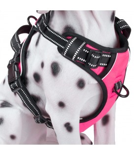 PoyPet 3M Reflective -Easy Control- No Pull Dog Harness ( Pink)