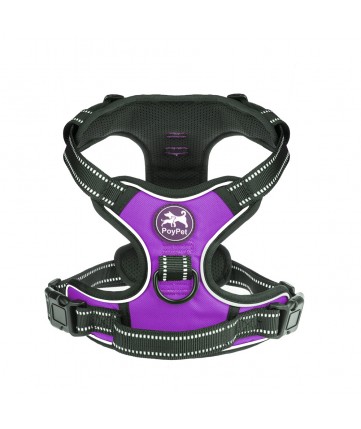 PoyPet 3M Reflective -Easy Control- No Pull Dog Harness (Purple)
