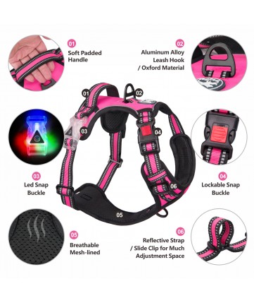 PoyPet LED Flashing Light - No Pull Dog Harness ( Pink )