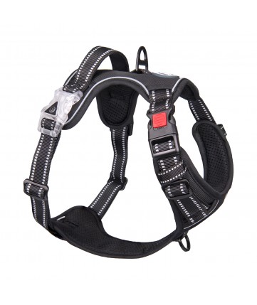 PoyPet LED Flashing Light - No Pull Dog Harness ( Black )
