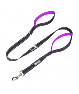 PoyPet  3M Reflective 5 Feet Dog Leash with Car Seat Belt (Purple)