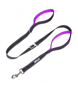 PoyPet  3M Reflective 5 Feet Dog Leash with Car Seat Belt (Purple)
