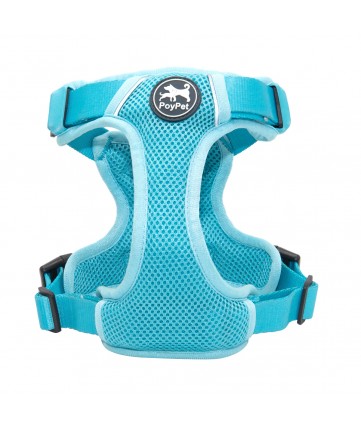 PoyPet  Reflective Soft Breathable Mesh Dog Harness (Blue)