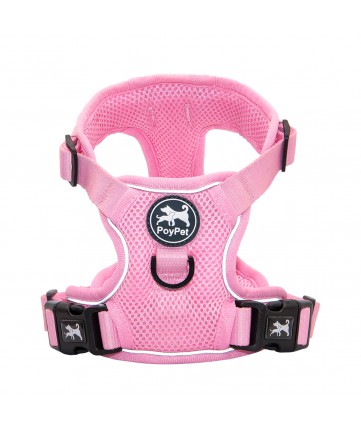 PoyPet  Reflective Soft Breathable Mesh Dog Harness (Light Pink)