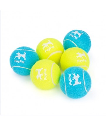 PoyPet Tennis Ball Dog Toys, Interactive Dog Chew Toy（Blue & Green）