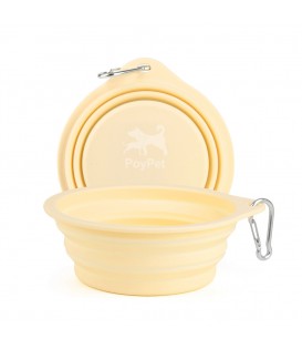 PoyPet Large Silicone Collapsible Dog Bowl 500 mL(Yellow)