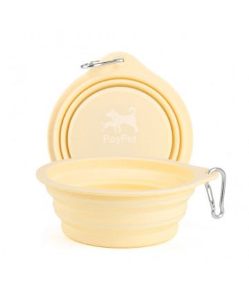 PoyPet Large Silicone Collapsible Dog Bowl 500 mL(Yellow)