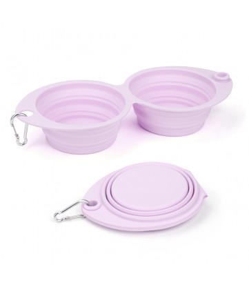 PoyPet Collapsible Dog Bowls for Travel,Portable Water Bowl for Dogs Cats Pet(Purple)