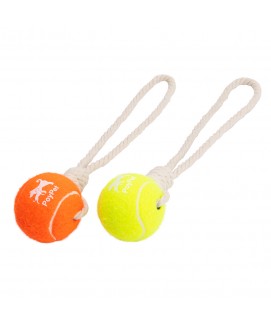 PoyPet Dog Training Ball with Rope ,Dog Rope Toys Ball with Handle for Training(Orange & Yellow)