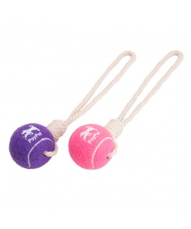 PoyPet Dog Training Ball with Rope ,Dog Rope Toys Ball with Handle for Training(Purple & Pink)
