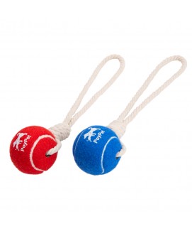 PoyPet Dog Training Ball with Rope ,Dog Rope Toys Ball with Handle for Training(Red & Blue)