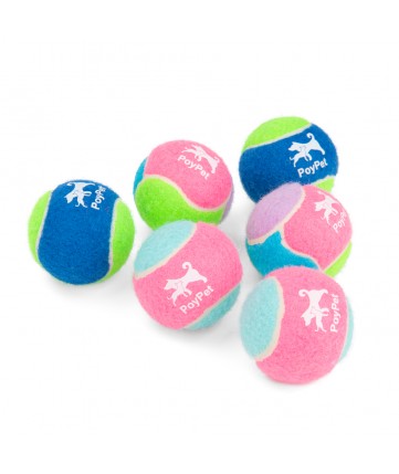 PoyPet Tennis Ball Dog Toys, Interactive Dog Chew Toy（Multicolor）