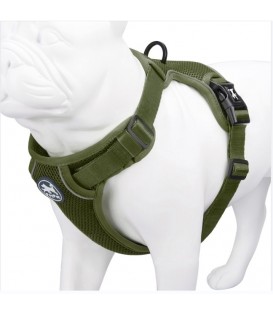 PoyPet  Reflective Soft Breathable Mesh Dog Harness (Military Green)