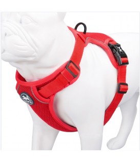 PoyPet  Reflective Soft Breathable Mesh Dog Harness (Red)
