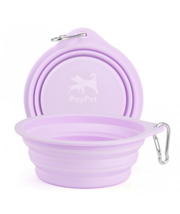 PoyPet Large Silicone Collapsible Dog Bowl 500 mL(Blue)